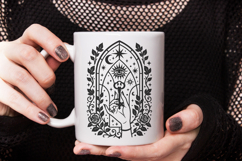 Gothic Hand with Key Stained Glass Halloween SVG Cut File Product Image 2