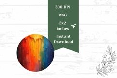 Art Paint Round Earrings, Abstract Rainbow Earring Design Product Image 2