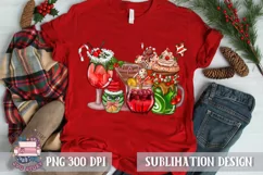 Christmas Cocktails Sublimation Sweets Cupcake PNG Product Image 3