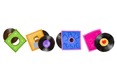 Retro Vinyl Record Clipart PNG Vintage Aesthetic Music Product Image 2