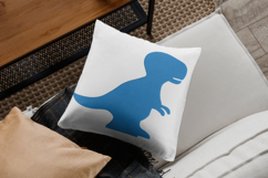 Cute Blue Dinosaur Silhouette Embroidery Design Product Image 2