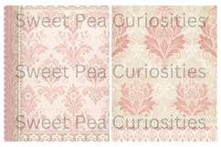 Shabby Chic, Pink, Paper, Floral, Papers, Junk Journal Product Image 2