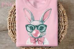 Retro Easter Bunny Blowing Bubble PNG Product Image 2