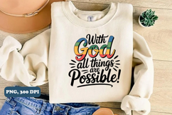 with God all things are possible PNG Design, Christian png Product Image 2