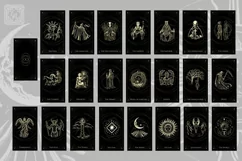 Major Arcana Deck PNG, Black&Gold design Tarot Cards clipart Product Image 2