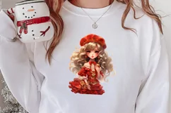 Christmas Blonde Girl Clipart Sublimation, Christmas Clipart Product Image 3