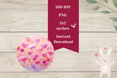 Love Hearts Earring PNG, Valentine's Day Sublimation Product Image 2
