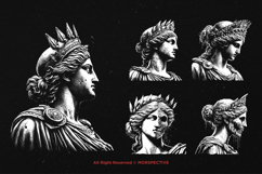 10 Bundle Dark Art Lady Athena Skull Warriror Goddess Statue Product Image 3