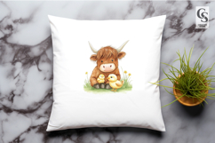 Highland Cow With Chick Clipart Sublimation PNG Product Image 2