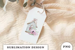 Watercolor Spring birdhouse sublimation png Product Image 2