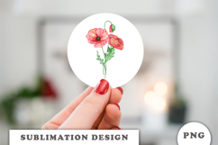 Watercolor Red Poppy Flowers Bouquet png Product Image 2