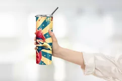 4th Of July Rooster American Flag 20 oz Skinny Tumbler Product Image 2