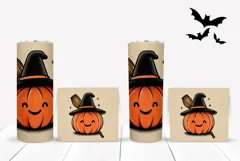 Halloween Pumpkin Tumbler, Vintage Halloween Tumbler Wrap Product Image 2