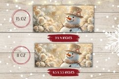 Snowman Mug Template, Winter Flowers Mug Wrap Design Product Image 2