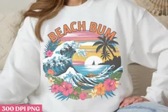 Beach Bum PNG, Vintage Summer Sublimation PNG Product Image 2
