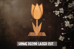 Flowers Stand Decor Laser Cut SVG, Wood cut flower SVG Product Image 1