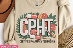 CPHT Certified Pharmacy PNG, Mardi Gras Sublimation PNG Product Image 1
