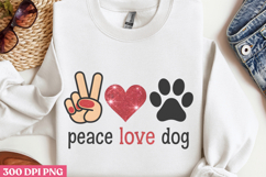 Peace Love Dog PNG, Valentine Dog Sublimation PNG Product Image 2