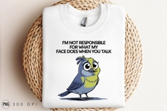 Funny Cartoon Bird Illustration Sublimation PNG Product Image 3