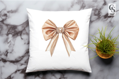 Pearl Bow Ribbon Watercolor Clipart Sublimation PNG Product Image 3