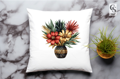 Red Black Gold Floral Bouquet Clipart Sublimation PNG Product Image 3