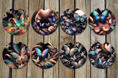 Butterfly | black Car coaster &amp; key chain sublimation design Product Image 2