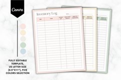Editable Inventory Log Canva Template 2 - 5 Colors Product Image 1