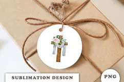Watercolor Floral cross sublimation Png Product Image 2