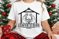 A Savior Is Born Svg, Christian Christmas Svg, Nativity Svg. Product Image 3