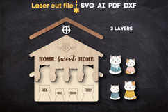 Cats Keyholder SVG laser cut files for Glowforge Product Image 2