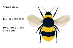 Bee cross stitch embroidery pattern 10 inch needlework digit Product Image 2