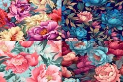 Boho Peony Seamless Patterns - 300DPI Product Image 2