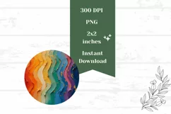 Art Paint Round Earrings PNG, Abstract Rainbow Round Earring Product Image 2