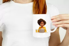 Boss Lady Illustration, Girl with Laptop, Business Lady PNG Product Image 2