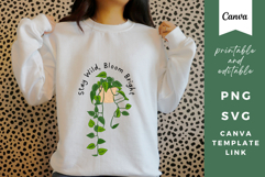 Boho Floral Quote Graphic SVG PNG CANVA TEMPLATE Product Image 1