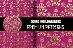 Royal Pink Gold Foil Damask Patterns Product Image 3