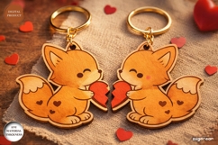 Squirrel Couple Keychains Laser Cut | SVG | Keyring Product Image 1