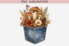 Autumn denim pocket png design for T-shirts Product Image 2