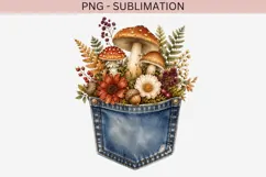 Autumn denim pocket png design for T-shirts Product Image 2
