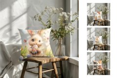 Easter Bunny Pillowcase Sublimation, Easter Cross Pillow PNG Product Image 2
