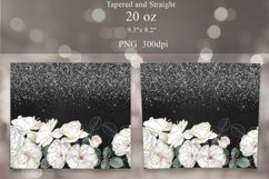 Glitter Tumbler Sublimation. White Roses Tumbler Wrap 20oz Product Image 2