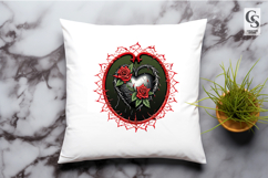 Gothic Rose Heart Mandala Art Clipart Sublimation PNG Product Image 2