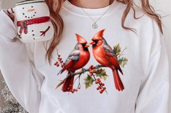 Christmas Cardinal Watercolor Clipart, Christmas Cardinal Product Image 2