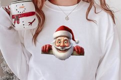 Christmas Santa Claus Peeking Clipart PNG Product Image 2