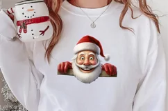 Christmas Santa Claus Peeking Clipart PNG Product Image 2