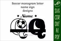 Football or Soccer Capital Monogram Letter Q SVG Product Image 2