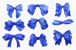 Watercolor clipart blue bows. Clipart- PNG hand drawing Product Image 2