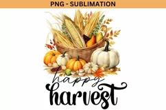 Happy Harvest Fall PNG, Sublimation Downloads Product Image 2