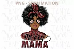 Merry Mama | Hand Lettered | Afro Woman | Holiday Design Product Image 2