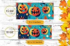 Cartoon Pumpkins Mug Wrap, Halloween Mug Sublimation Design Product Image 2